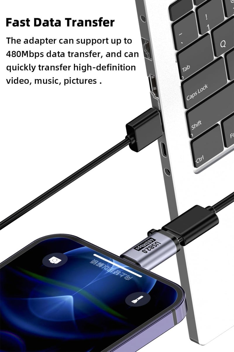Jadebones USB C to Micro USB/Mini USB/Lighting Adapter, Light-ning to USB C/Micro USB Converter, Micro USB 2.0 to Type C/Lighting/Mini USB Connector (8 Pack) - Image 5